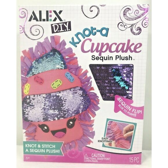 Alex DIY Toys Craft Knot A Cupcake DIY Sequin Plush Project.Great Fun - Picture 1 of 7